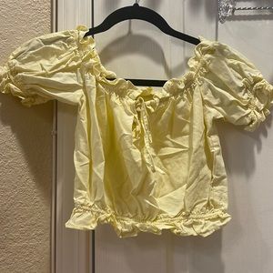 yellow off the shoulder top